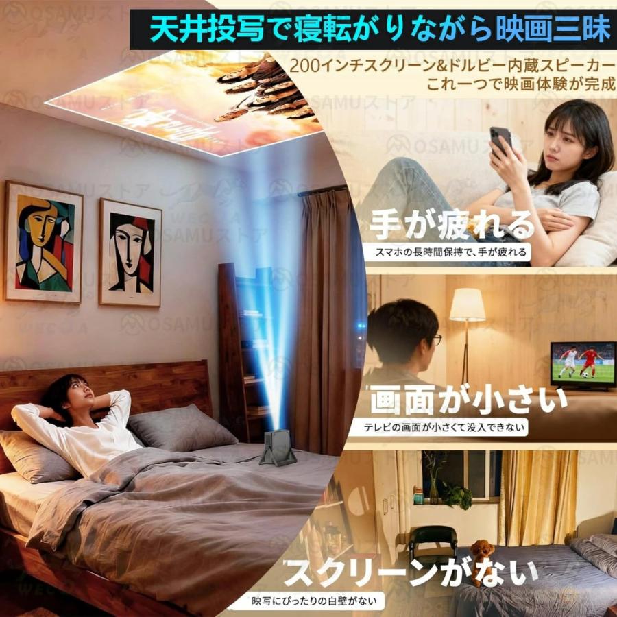 プロジェクター 小型 家庭用 4K対応 1080P高画質 Android搭載 WiFi6 5G