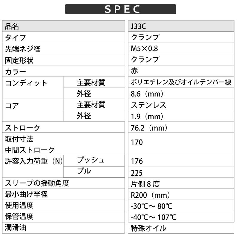 コントロールケーブル J33C ミリネジ 仕様 10ｍ ケーブル ニッパツメック ステアリングケーブル リモコンケーブル ボート_5