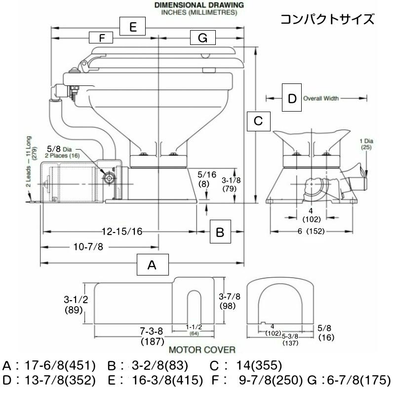 電動マリントイレ コンパクトボウル DC24V JABSCO ボート 船 キャンピングカーの画像