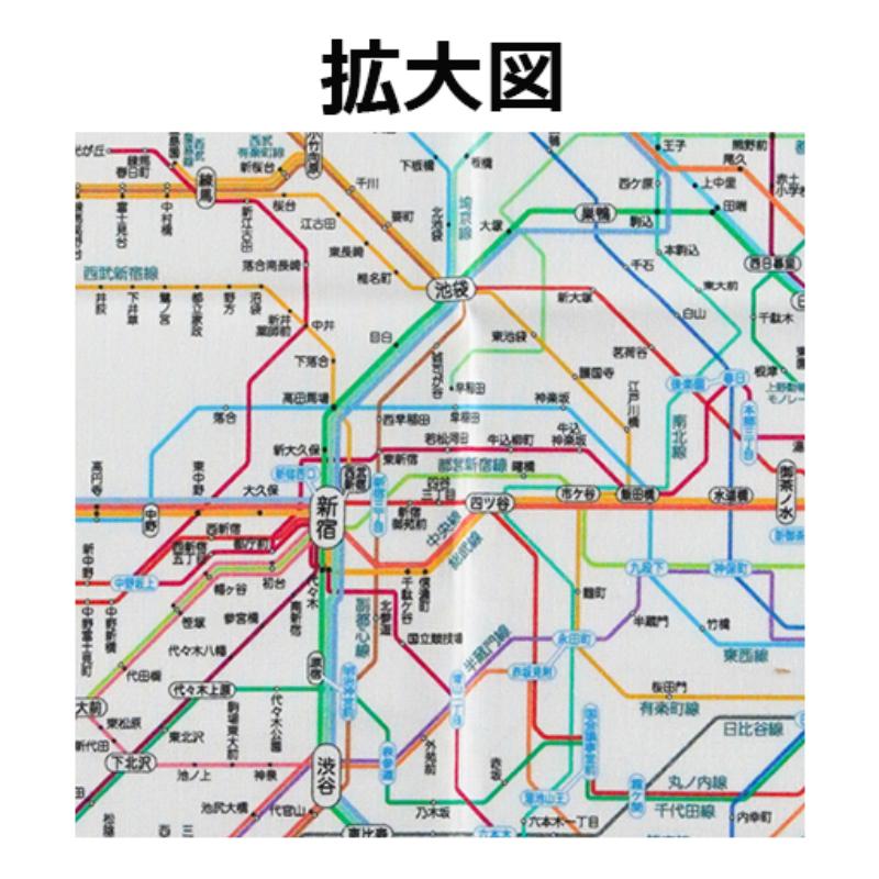 鉄道 路線図 ハンカチ 首都圏 53×53cm 大判 日本語 小学生 幼稚園 電車