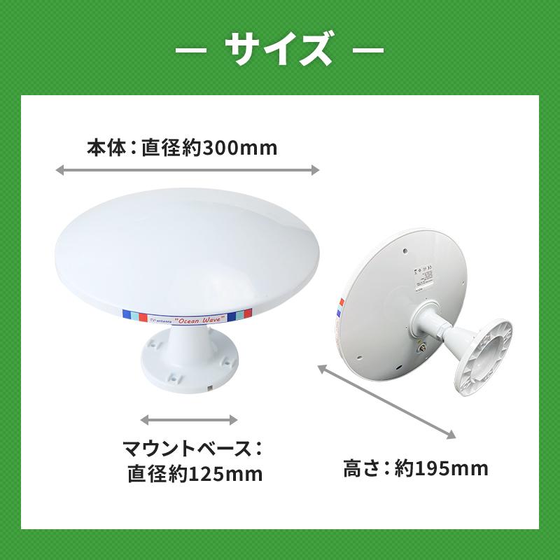 テレビアンテナ 無指向性 地デジアンテナ 12V マウントベース仕様 