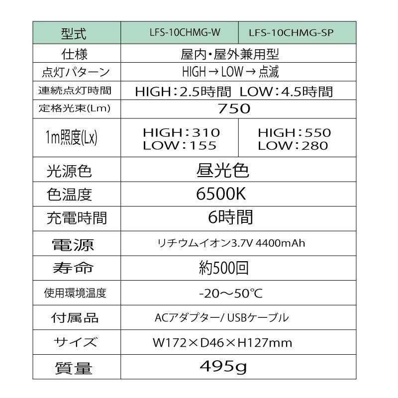 防災用品 LEDライト 充電式LED フラットスタンドライト10W 日動工業