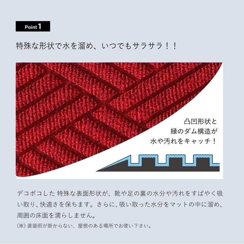 吸水 速乾 マット ウォーターホースT ダイヤモンド 88ｘ146cm 玄関マット 入口 クリーンテックス 店舗 ドアマット