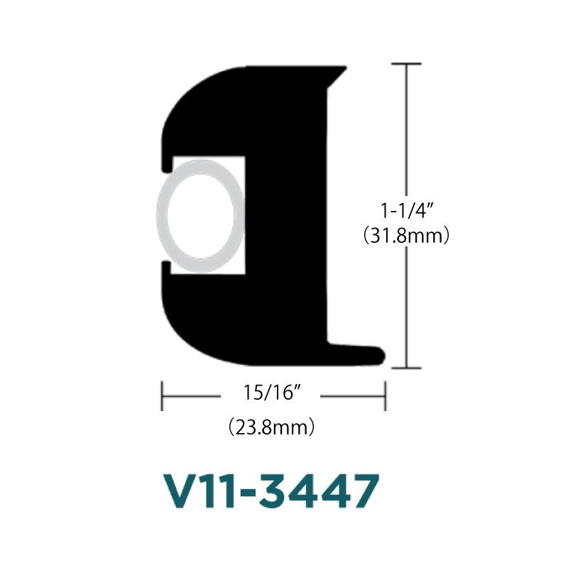ガンネル 70ft TACO RUB RAIL 1-1/4'' X 15/16'' フレキシブルラブレール 70ft V11-3447BBK70-2 ボート フェンダー フィ漁船 傷防止 衝撃緩和の画像
