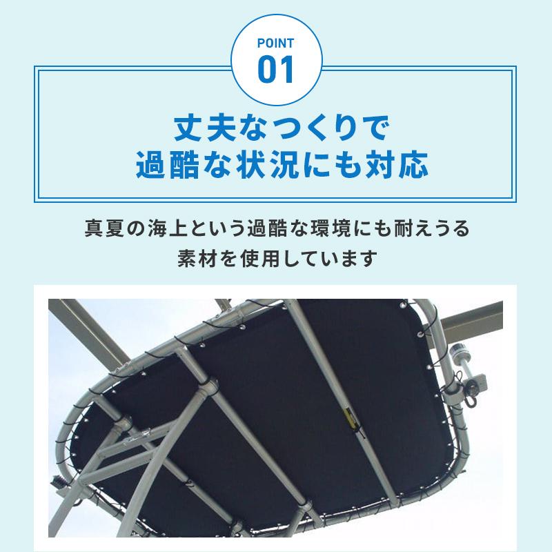 オーニング システム T-TOP ジュニア ブラック シルバー ホワイト 最大コンソール幅1050mm｜運転席 マリン 船舶 屋根 組立 高級感｜osawamarine｜04