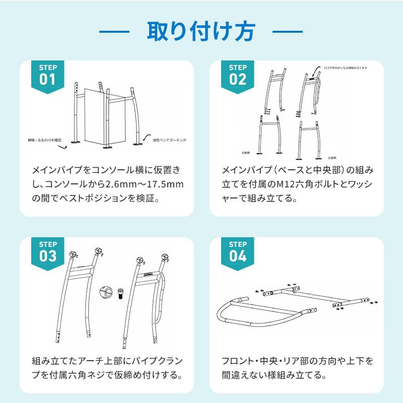 オーニング システム T-TOP ジュニア ブラック シルバー ホワイト 最大コンソール幅1050mm｜運転席 マリン 船舶 屋根 組立 高級感｜osawamarine｜11