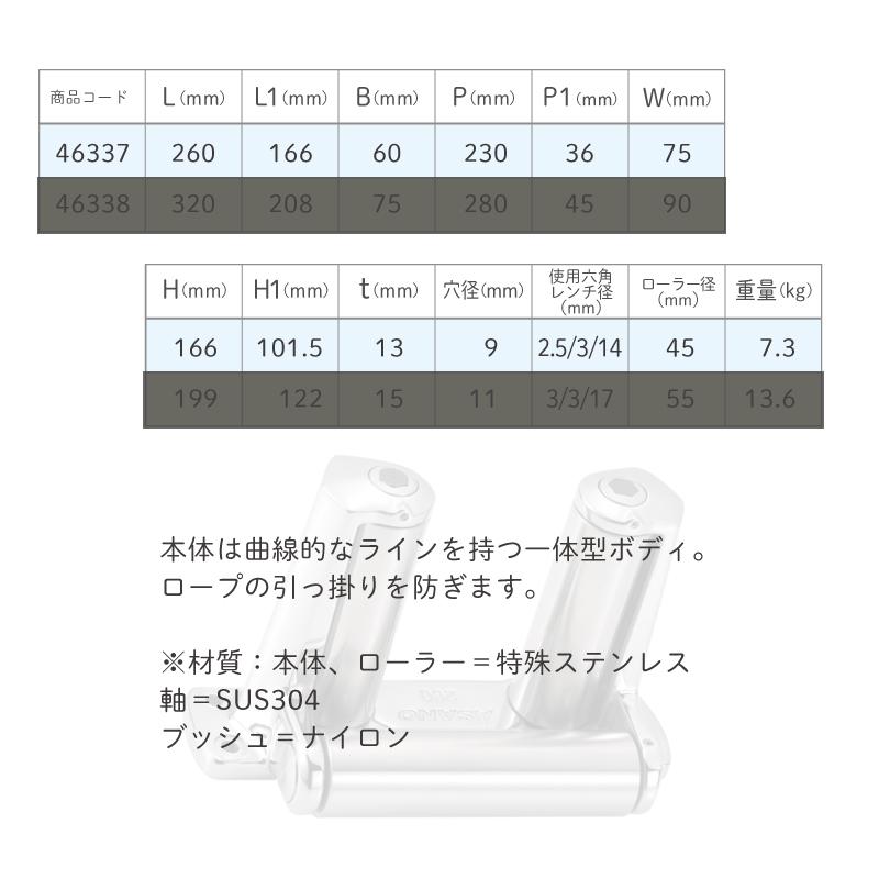 船 船舶 ローラー デッキエンドローラー 260mm 260L AK19010 デッキ