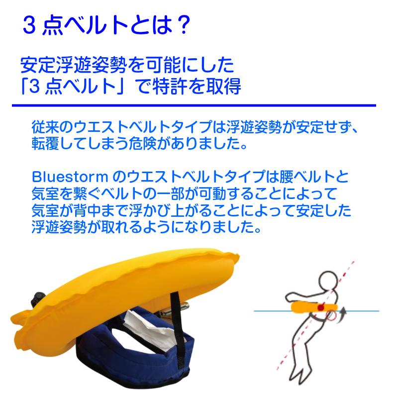 ライフジャケット 腰巻型 自動膨脹 水感知機能つき 桜マーク 法定備品