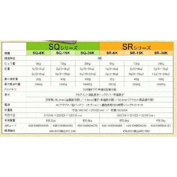 A＆D 特定計量器 店舗用料金秤 はかり SQ-30K メーカー品薄にて納期要