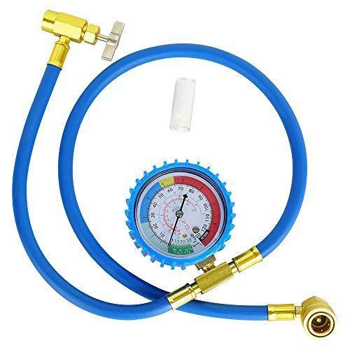 R134a エアコン ガス チャージ ホース メーター付き 車エアコンガス クーラーガス 冷媒 補充 日本語説明書付 エブリデイgjショップ 通販 Yahoo ショッピング