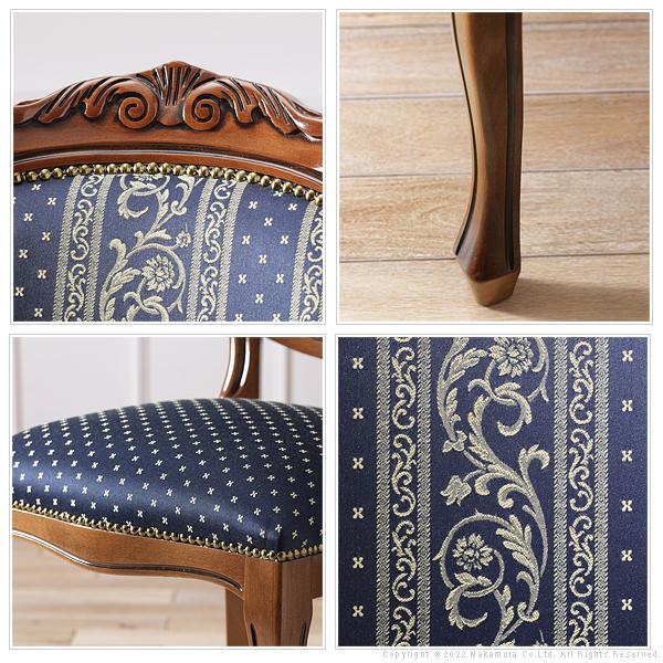 イタリア 家具 ヴェローナクラシック ダイニング5点セット テーブルW135cm+チェア-ヨーロピアンブルー4脚 セット  輸入家具 椅子 猫脚 アンティーク風 青 |  | 03