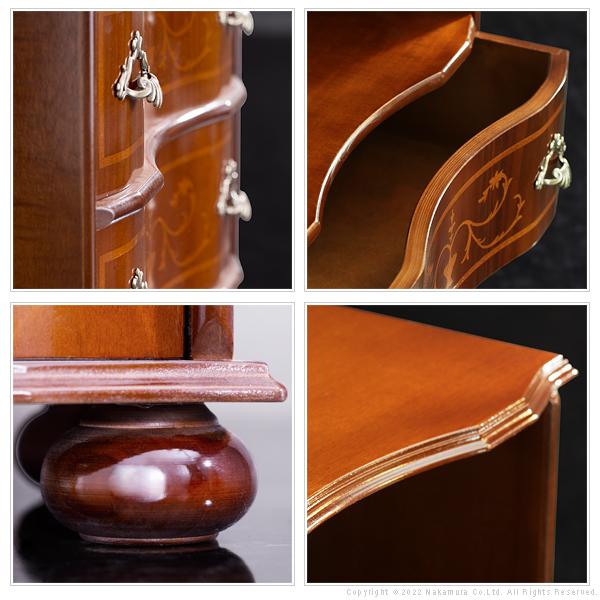 イタリア 家具 ヴェローナクラシック 丸脚2段オープンチェスト W75cm 丸脚  輸入家具 収納 引出し アンティーク風 エレガント おしゃれ 天然木 |  | 03