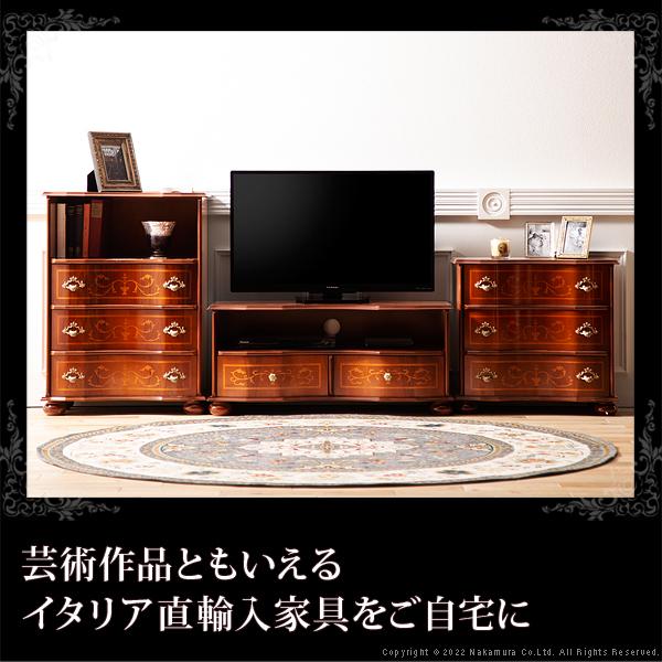 イタリア 家具 ヴェローナクラシック 丸脚テレビボード W87cm 丸脚  輸入家具 収納 引出し アンティーク風 エレガント おしゃれ 天然木 |  | 01