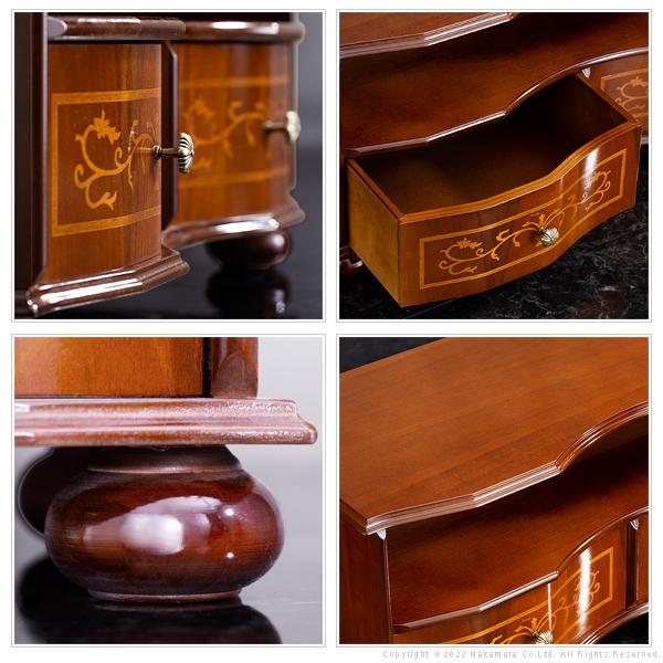 イタリア 家具 ヴェローナクラシック 丸脚テレビボード W87cm 丸脚  輸入家具 収納 引出し アンティーク風 エレガント おしゃれ 天然木 |  | 03