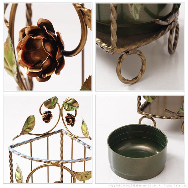 イタリア 家具 ヴェローナアクセサリーズ アイアン傘立て-コーナー 玄関  輸入家具 傘 傘たて アンティーク風 エレガント おしゃれ 花柄 |  | 03