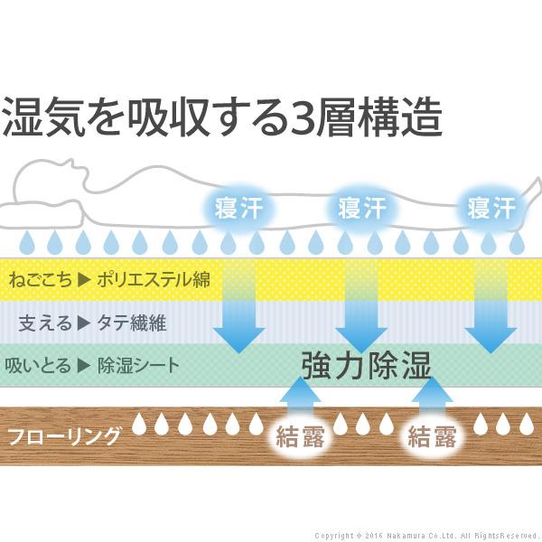 敷き布団 シングル 吸湿する1枚で寝られるオールインワン敷布団 〔カラリフトン〕 シングル 除湿 |  | 05