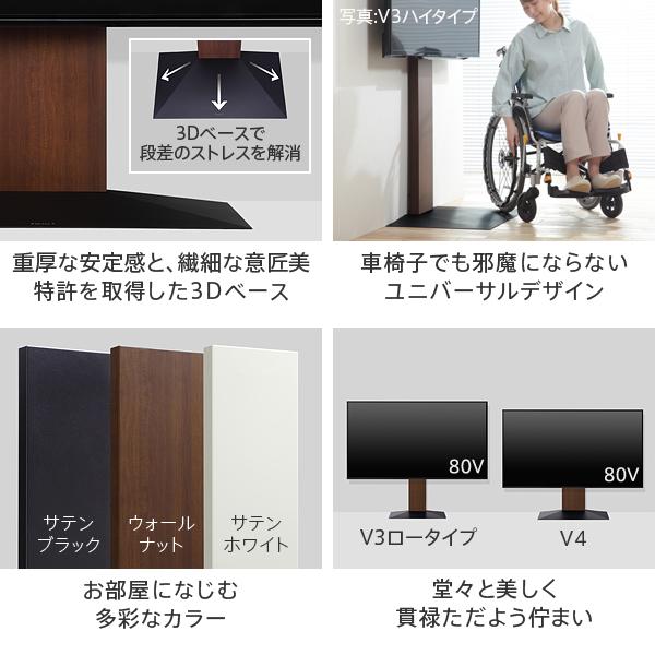 テレビ台 WALLインテリアテレビスタンドV4 フロアタイプ 60〜90v対応 壁寄せテレビ台 ホワイト ブラック ウォールナット 背面収納 コード収納 EQUALS イコールズ | EQUALS | 16