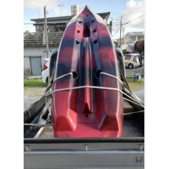 未使用/現品限り 釣りカヤック赤黒足漕ぎタイプ VK-410T 2人乗り足漕ぎカヤック 送料￥24500最寄り営業所止め