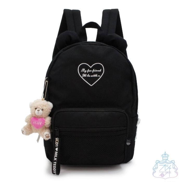 クマ耳ハート デイパック ブラック リュック キッズ 女の子 小学生 子供 低学年 かわいい 収納 保育園リュック 幼稚園 保育園 オシャレ総合研究所 Yahoo 店 通販 Yahoo ショッピング