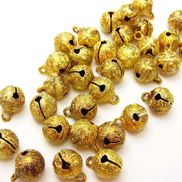 いぶしゴールドちぢみ鈴φ10mm【SZ57】業務用30個入り〜手芸