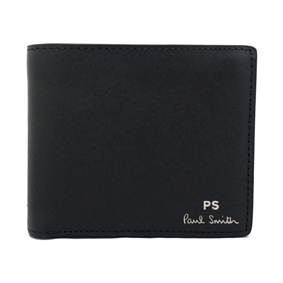 Paul Smith BLACK ポールスミス 財布 二つ折り メンズ ブラック Paul Smith BLACK ポールスミス 財布 二つ折り メンズ ブラック