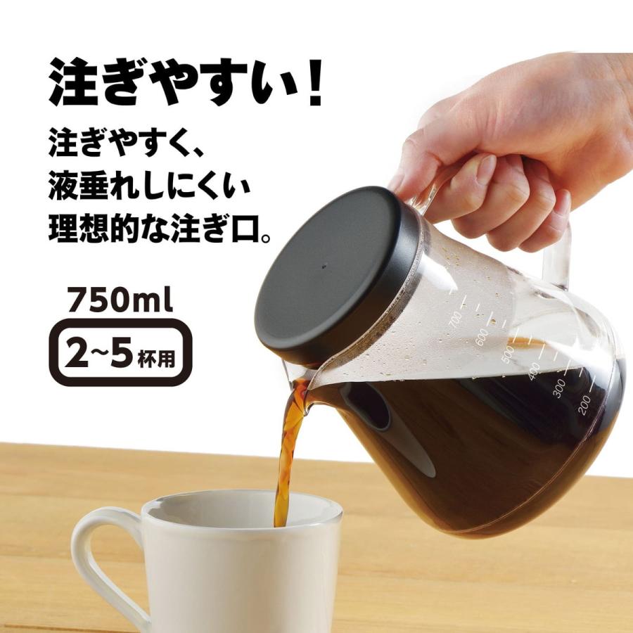 曙産業 TW-3760 コーヒーサーバーストロン 750 2WAY ドリッパーセット ブラック [日本製 コーヒー 珈琲 コーヒーサーバー ドリッパー 割れにくい][SBT]｜osharecafe｜06