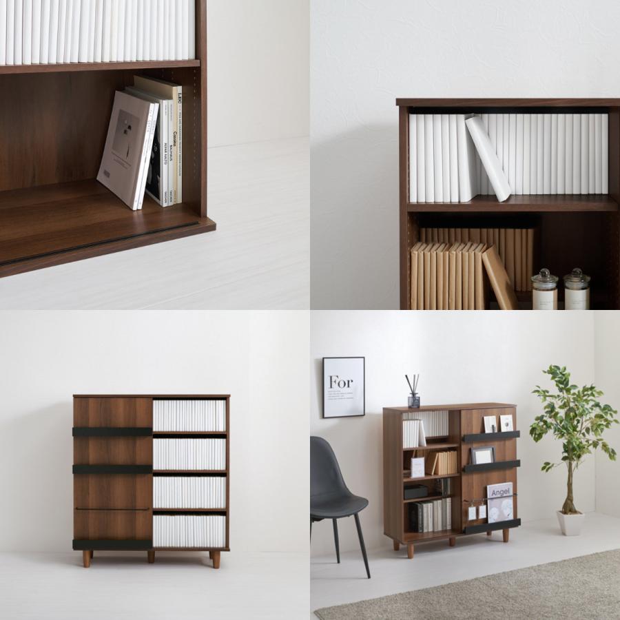 木製 3段ブックシェルフ hommage 本棚 ブラウン 木製 3段ブック