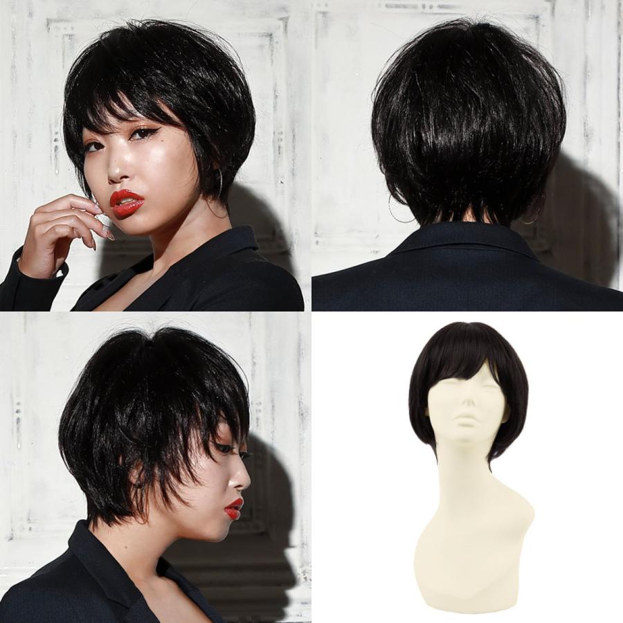 [バレないウィッグ]プリシラ BEAUTE 総手植えオールウィッグ シャープネスショート BA-101-ZBK #人毛ミックスブラック[取り寄せ][送料無料]_11