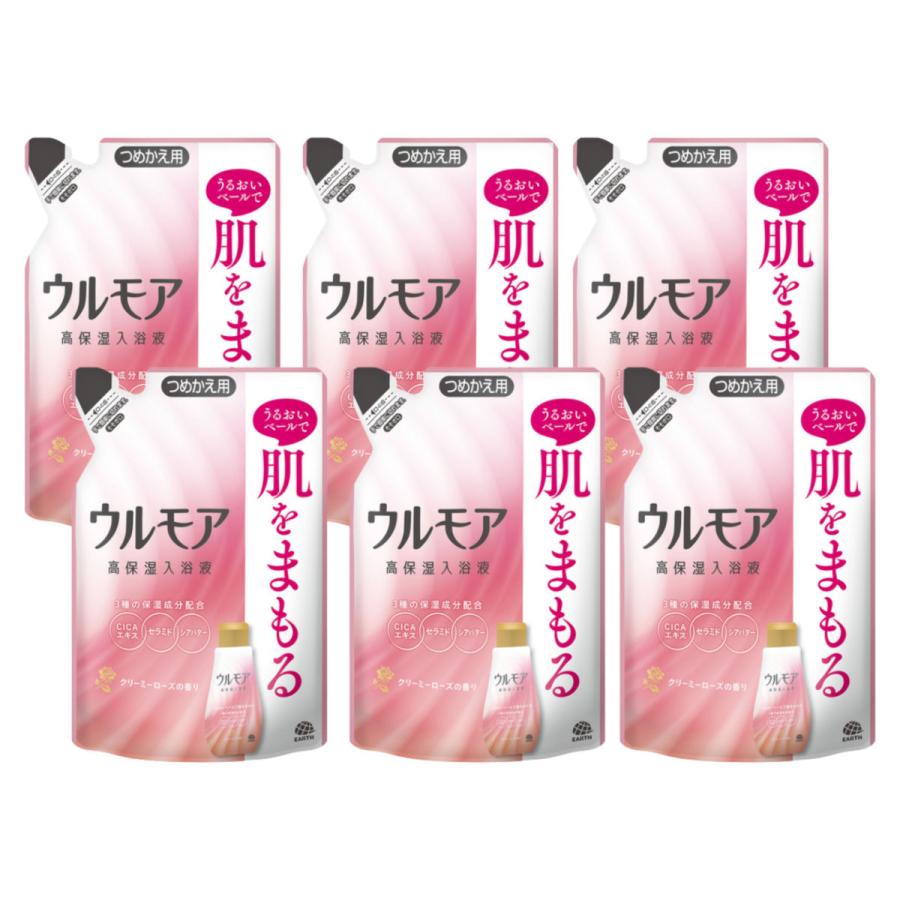 ウルモア [6個セット]アース製薬 高保湿入浴液 クリーミーローズの香り