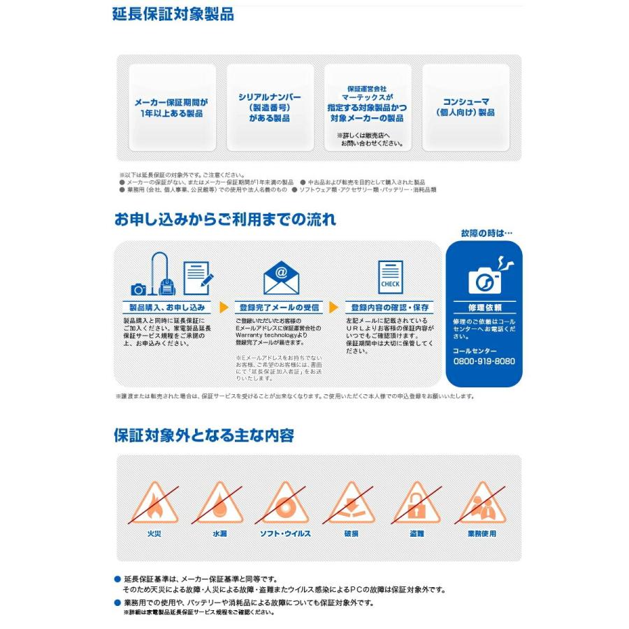 対象商品のみ]個人5年延長保証(自然故障)商品金額 税込90,001円