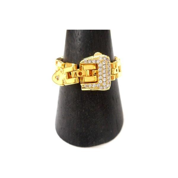 アクセサリー ベルトリング Aタイプ 完成品 ベルト デザイン リング フリーサイズ 指輪 キラキラ ラインストーン シルバー ゴールド ギフト プレゼント |  | 05