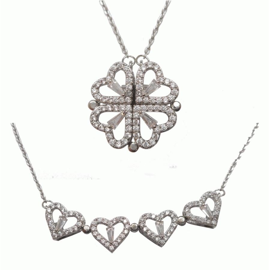 ハートから四つ葉のクローバーへ ネックレス 四つ葉 ハート