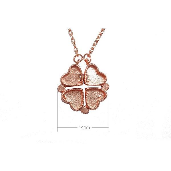 ハートから四つ葉のクローバーへ ネックレス ハート 四つ葉 ペンダント