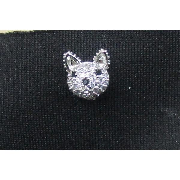マスクアクセサリー マスクピアス m-pb-059 猫 ネコ ねこ マスピア キラキラ マスクチャーム おしゃれマスク シルバー ブラックラインストーン m-pb-059 |  | 02