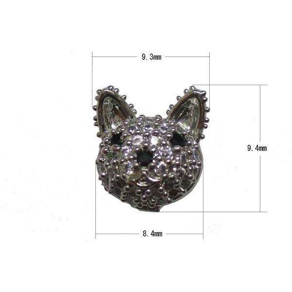 マスクアクセサリー マスクピアス m-pb-059 猫 ネコ ねこ マスピア キラキラ マスクチャーム おしゃれマスク シルバー ブラックラインストーン m-pb-059 |  | 03