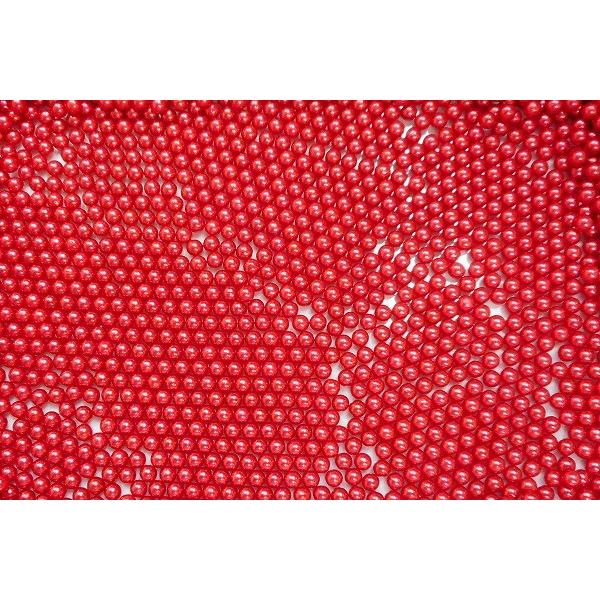 カラーパール レッド 穴無し 5サイズ アクセサリー材料 ビーズパーツ  