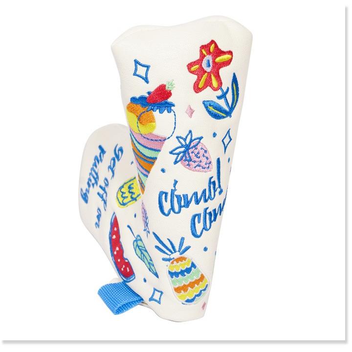 コモコーメ パターカバー ピンタイプ ニコちゃん 花柄 シャビー 錆 イラスト 刺繍 ファスナー Pcbl19 お洒落なゴルフセレクト2 通販 Yahoo ショッピング