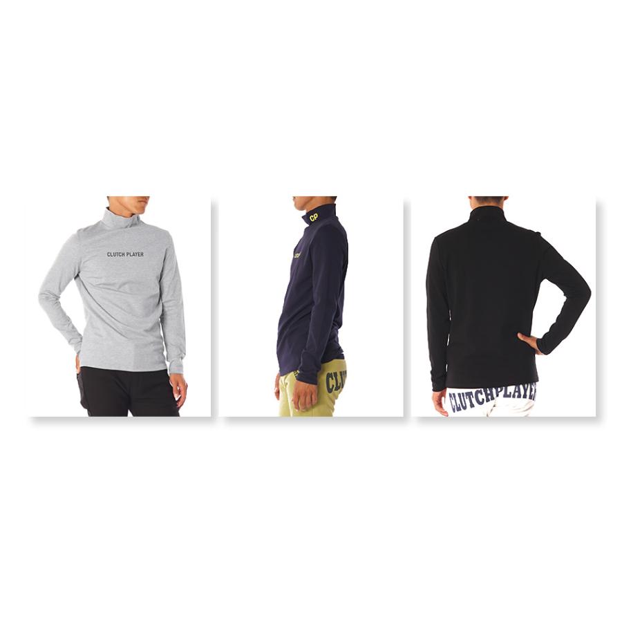 クラッチプレーヤー フロントロゴ ゴルフウェア メンズ ハイネック 長袖 春 秋 冬 ストレッチ 丸首 タートルネック モックネック コモコーメ（WTM2322） | CLUTCH PLAYER | 18
