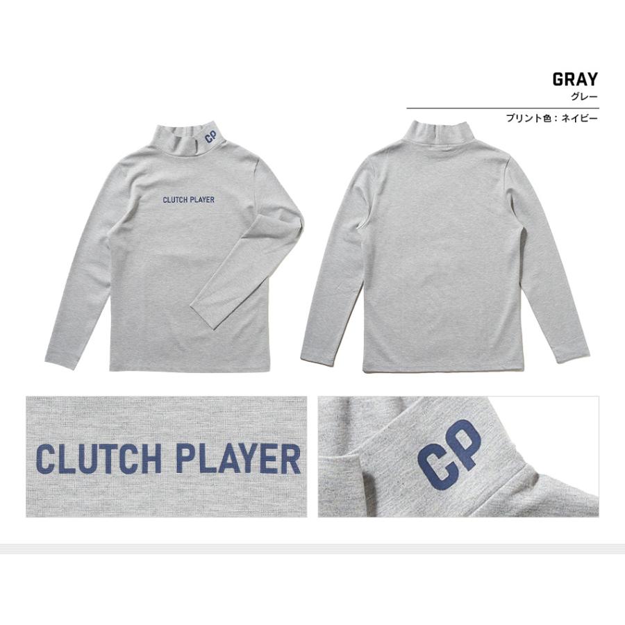 クラッチプレーヤー フロントロゴ ゴルフウェア メンズ ハイネック 長袖 春 秋 冬 ストレッチ 丸首 タートルネック モックネック コモコーメ（WTM2322） | CLUTCH PLAYER | 11