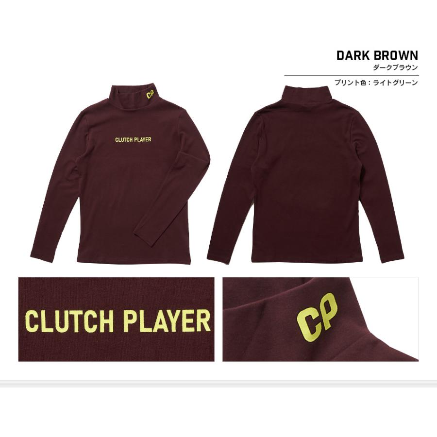 クラッチプレーヤー フロントロゴ ゴルフウェア メンズ ハイネック 長袖 春 秋 冬 ストレッチ 丸首 タートルネック モックネック コモコーメ（WTM2322） | CLUTCH PLAYER | 12