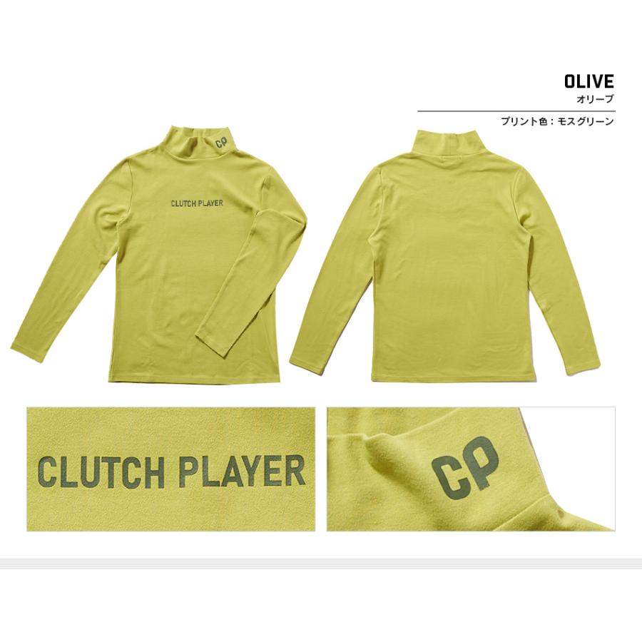 クラッチプレーヤー フロントロゴ ゴルフウェア メンズ ハイネック 長袖 春 秋 冬 ストレッチ 丸首 タートルネック モックネック コモコーメ（WTM2322） | CLUTCH PLAYER | 15