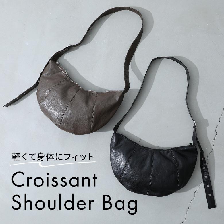 ショルダーバッグ レディース ファッション雑貨 鞄 かばん 肩掛け 斜め掛け クロワッサンバッグ 合成皮革 軽量 ポケット 春 夏 秋 冬「メール便不可」「30」 の商品画像