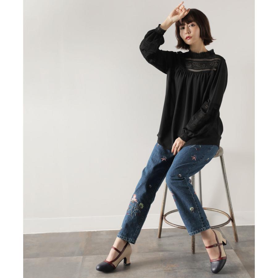 福袋 21 レディース コーデセット ブラウス 長袖 デニムパンツ 花柄 レースブラウス 刺繍デニムコーデ2点set 返品 交換不可 メール便不可 オシャレウォーカー 通販 Paypayモール