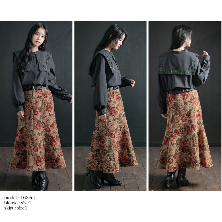 未使用級 ビアズリー♡ランダム フレア パッチワーク スカート ブラック 花柄 2025年最新】BEARDSLEY レディース ロングスカートの人気