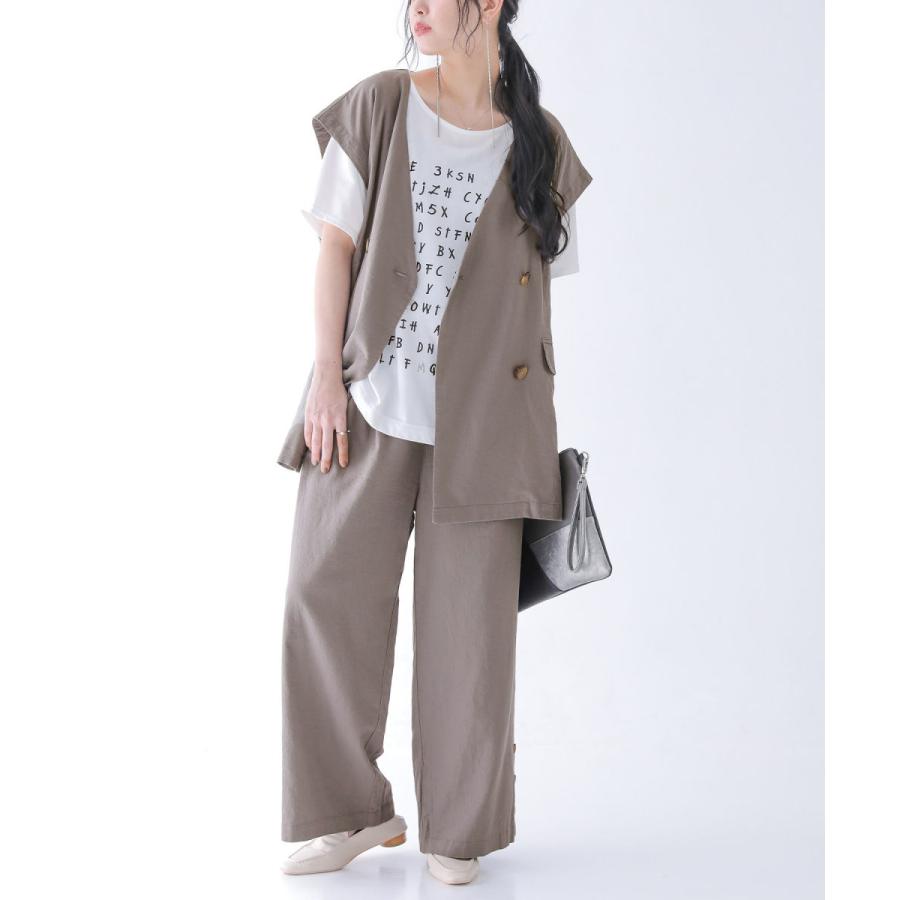 激安ブランド 送料無料 レディース 上下セット トップス ベスト ワイドパンツ ボトムス 無地 風合いリネンシリーズ 風合いリネン混ジレセットアップ メール便不可 オールインワン セットアップ レディースファッション ファッション 9 360 Www Jesuitnola Org