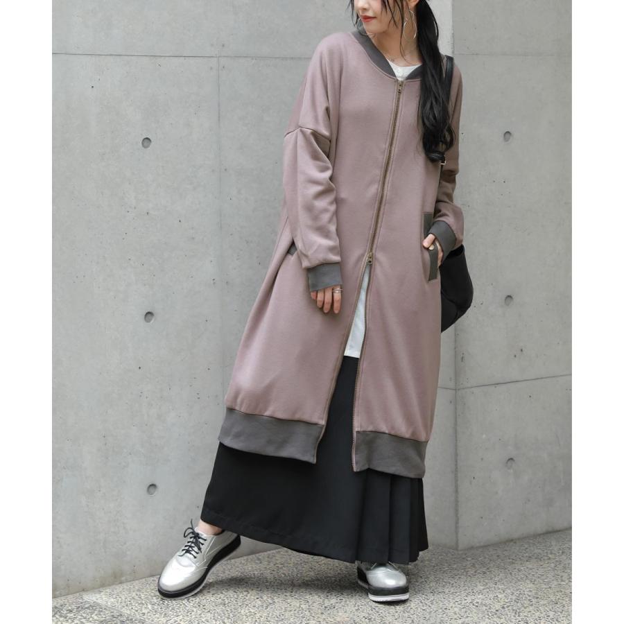 ロング ブルゾン レディース 秋冬 羽織 長袖 アウター ノーカラー コクーン 裏シャギーシリーズ 裏シャギーロングブルゾン メール便不可 オシャレウォーカー 通販 Paypayモール