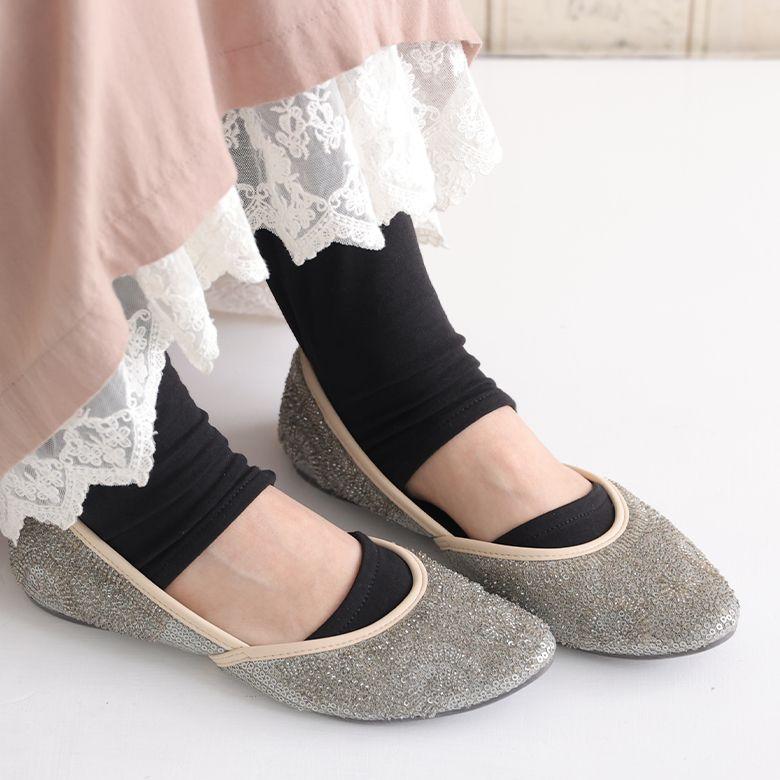 レギンス レディース インナー ボトムス 12分丈 ヒールカバー トゥカバー 無地 ブラック ※メール便可※【10】 k022オシャレ