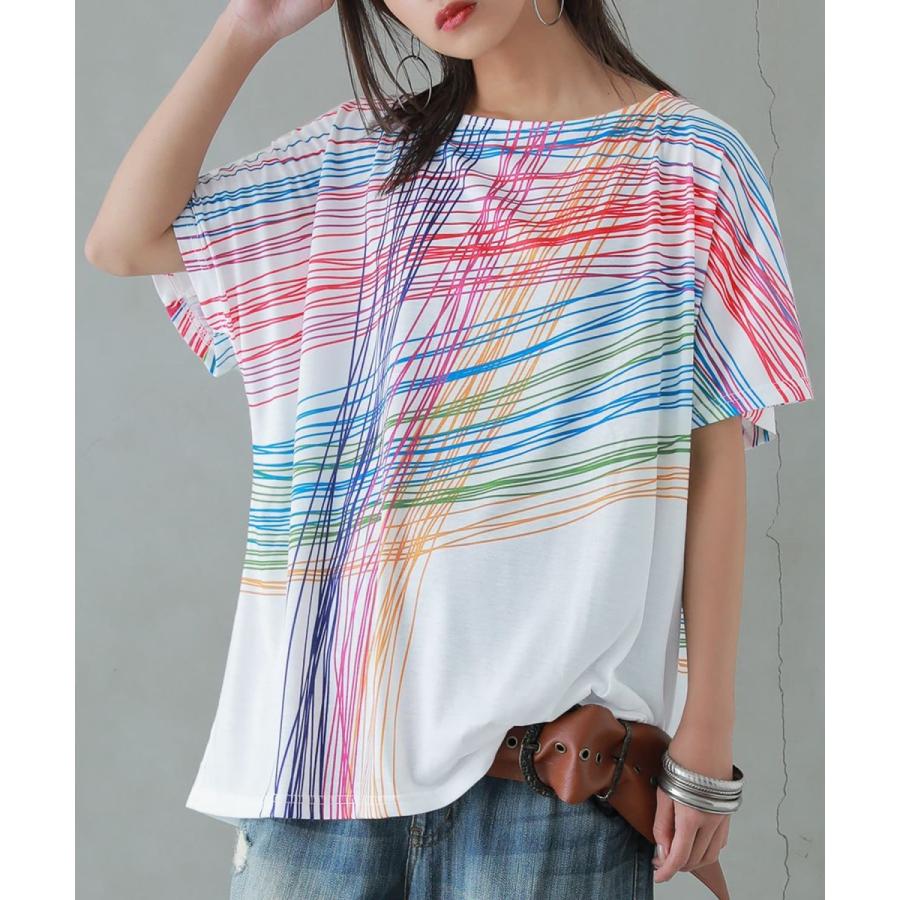 史上最も激安-トップス レディース 春夏 カットソ••ー 半袖 ストライプ