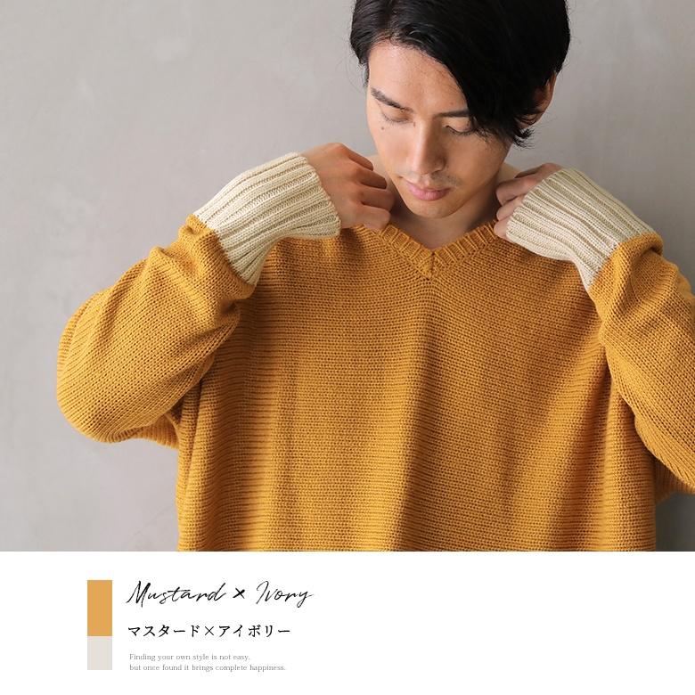 osharewalker ニット セーター メンズ トップス Vネック 長袖 osharewalker ニット セーター メンズ トップス Vネック 長袖