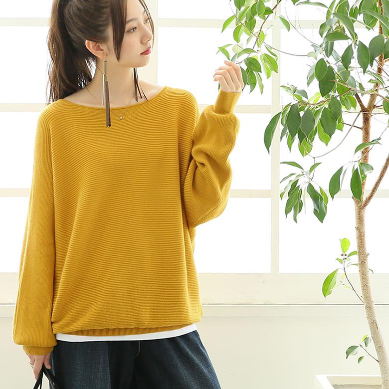 ♡ボートネックのスッキリ春セーター♡　白×イエロー38 【新品未使用】 URBAN RESEARCH ROSSO｜ボートネックバックスリット畦ニット | Rakuten